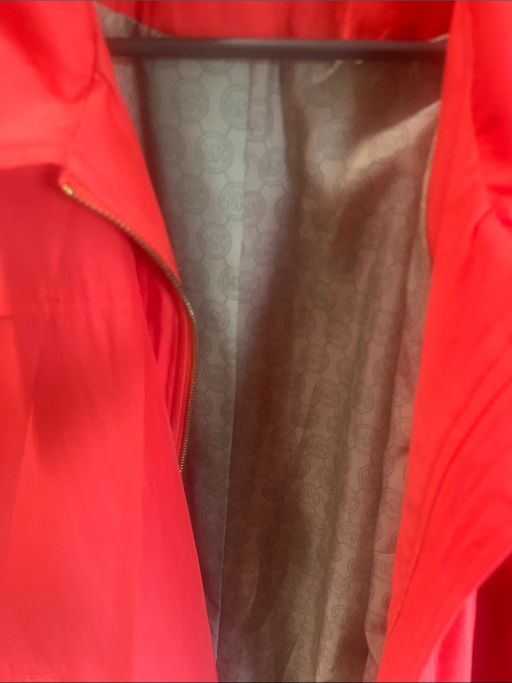 MICHAEL Michael Kors Red Trench Coat with Zip Pockets - Picture 4 of 5